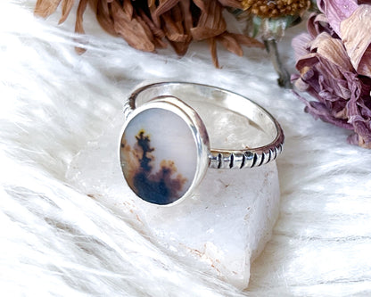 Dendritic Agate Ring No. 1 {sz.7.5}