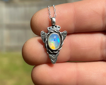 Opal Arrowhead Necklace