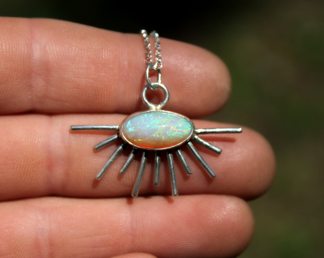 Ethiopian Opal Sun Necklace