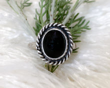 Load image into Gallery viewer, Stamped Onyx Ring {sz 8.75}
