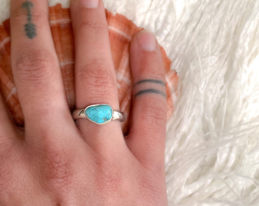 Turquoise Ring w/Stamped Shank {sz.6.75}