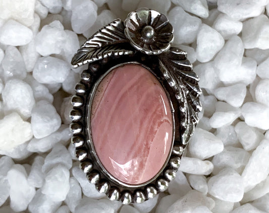 Flowered Pink Opal Ring {sz.7}