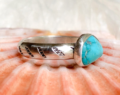 Turquoise Ring w/Stamped Shank {sz.6.75}