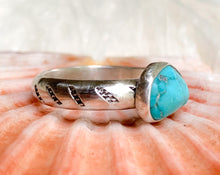 Load image into Gallery viewer, Turquoise Ring w/Stamped Shank {sz.6.75}
