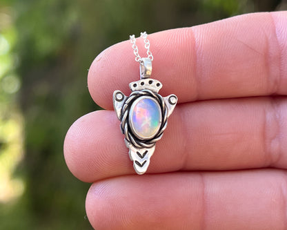 Opal Arrowhead Necklace