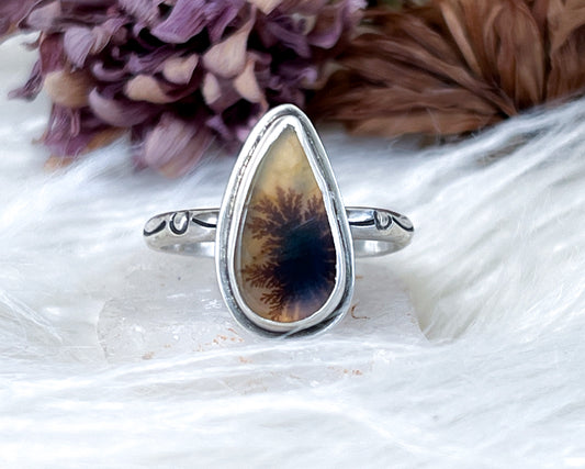 Dendritic Agate Ring No. 2 {sz.8}