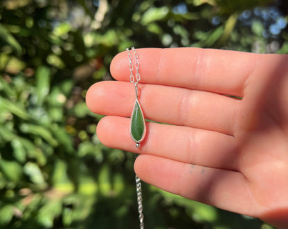 Long Teardrop Jade Necklace