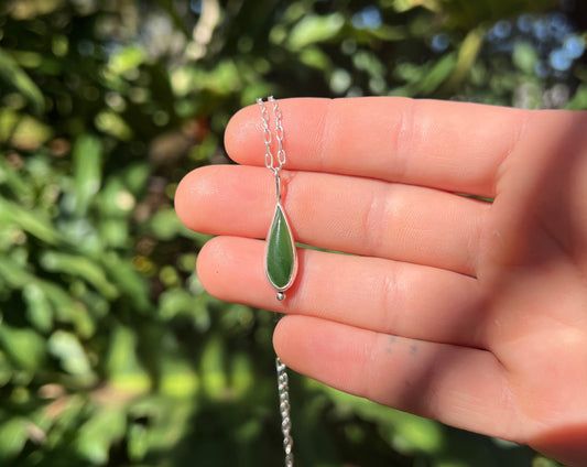 Long Teardrop Jade Necklace