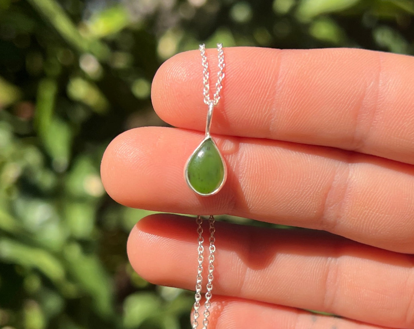 Short Teardrop Jade Necklace