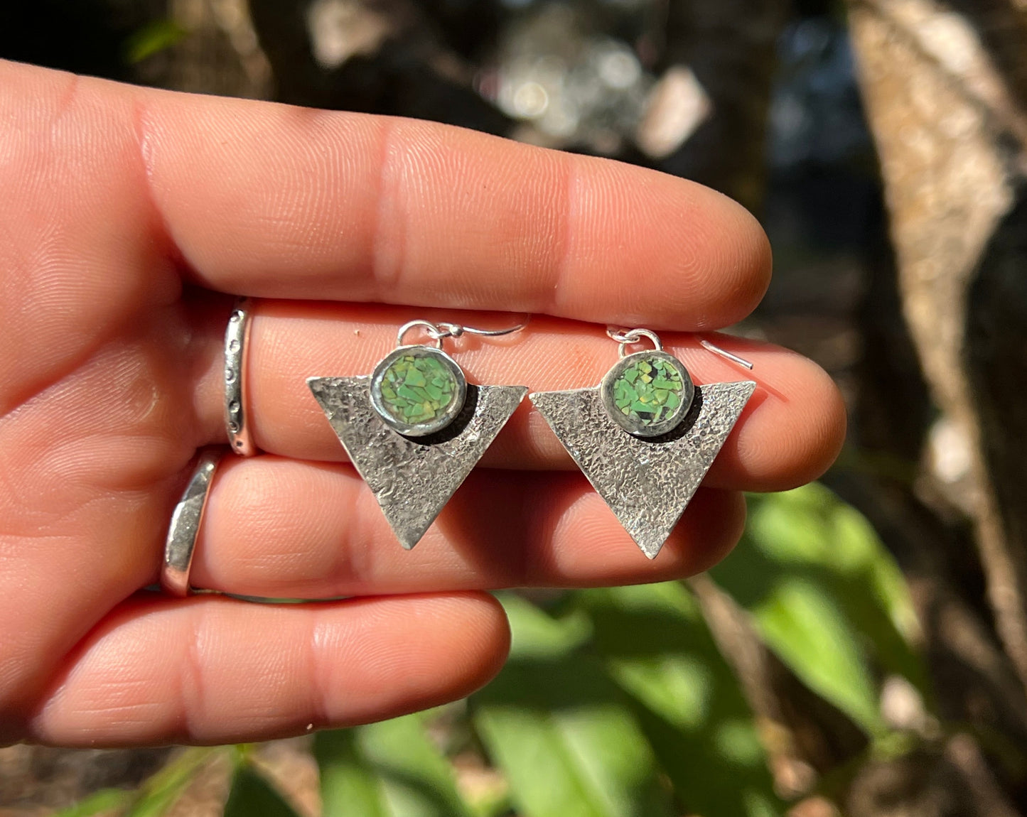 Triangle Inlay Earrings