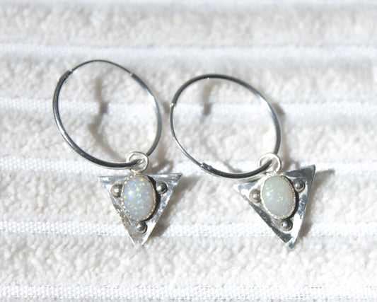 Opal Pyramid Hoops