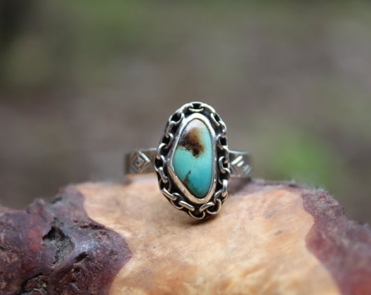 Turquoise Chainlink Ring {sz.7.25-7.5}