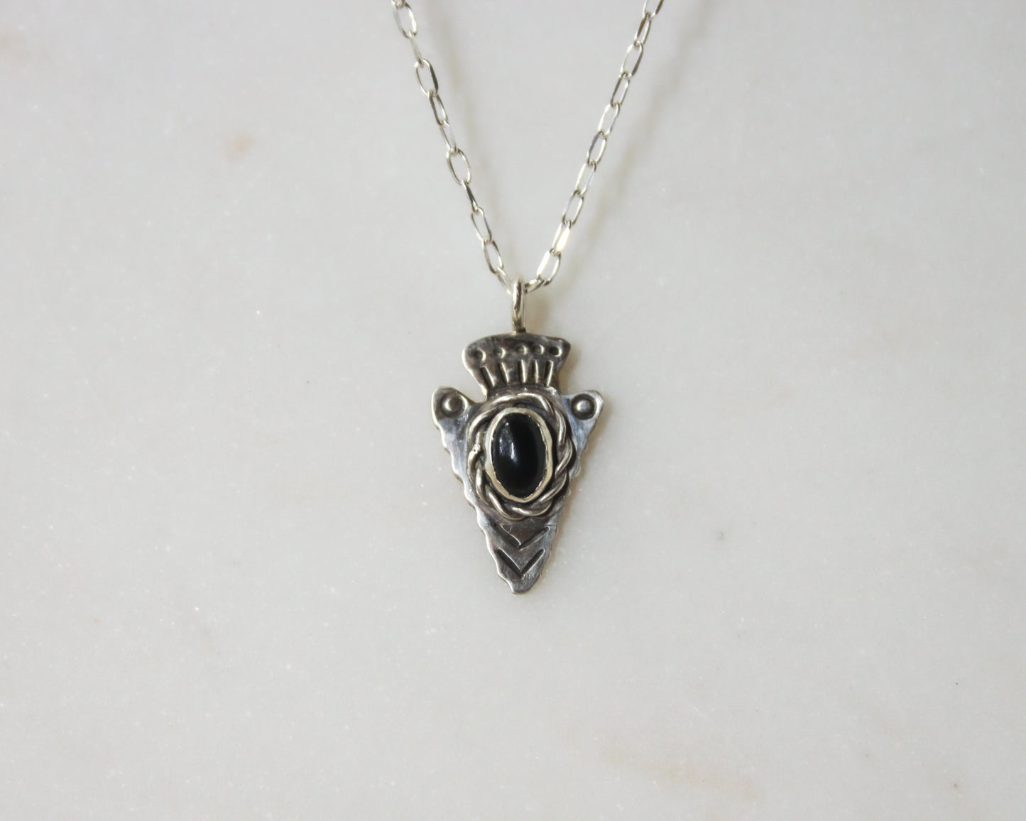 Onyx Arrowhead Necklace