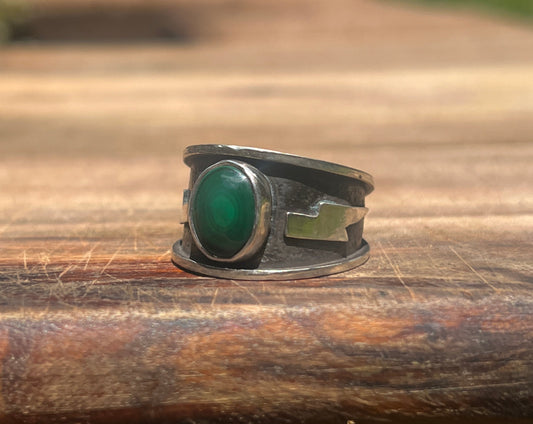 Malachite Lightning Ring {sz.12.75)